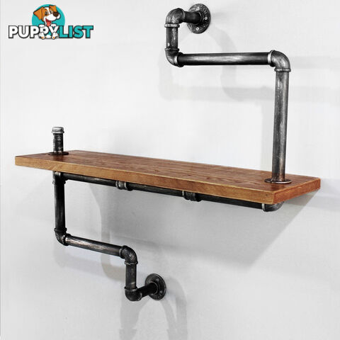 Rustic Industrial DIY Floating Pipe Shelf