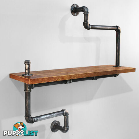 Rustic Industrial DIY Floating Pipe Shelf