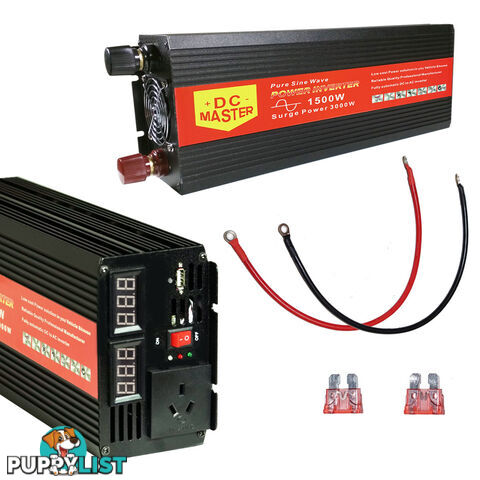 Pure Sine Wave 1500W Max 3000W 12V-230V Power Inverter Car Caravan Camping Boat