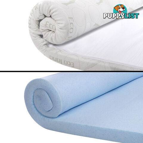 Cool Gel Memory Foam Mattress Topper w/ Bamboo Fabric Cover 8cm Double