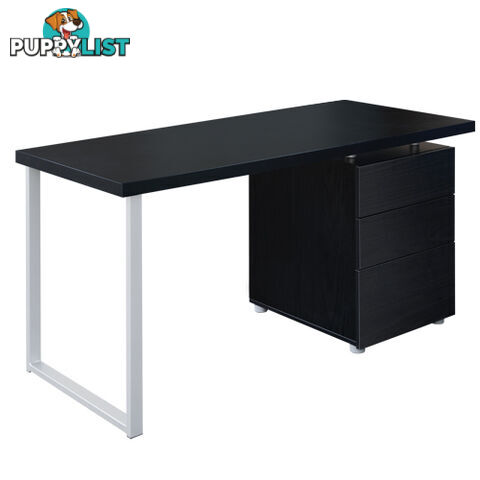 Office Study Computer Desk w/ 3 Drawer Cabinet Black