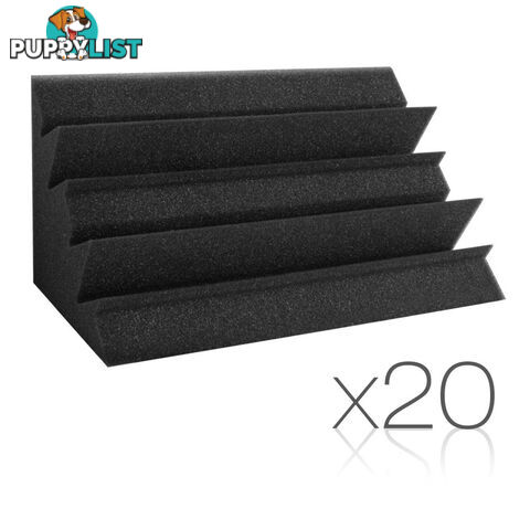 Set of 20 Studio Corner Bass Trap Acoustic Foam Black