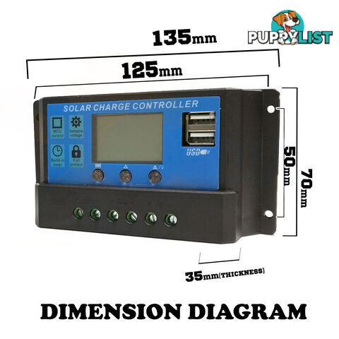 30A 12V-24V LCD Display PWM Solar Panel Regulator Charge Controller & Timer PWN