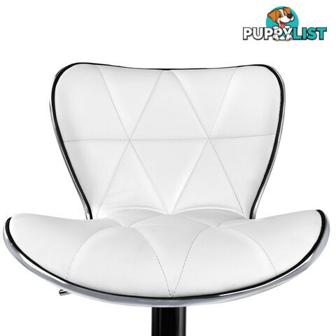 Set of 2 PU Leather Kitchen Bar Stool White