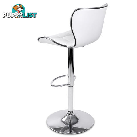 Set of 2 PU Leather Kitchen Bar Stool White