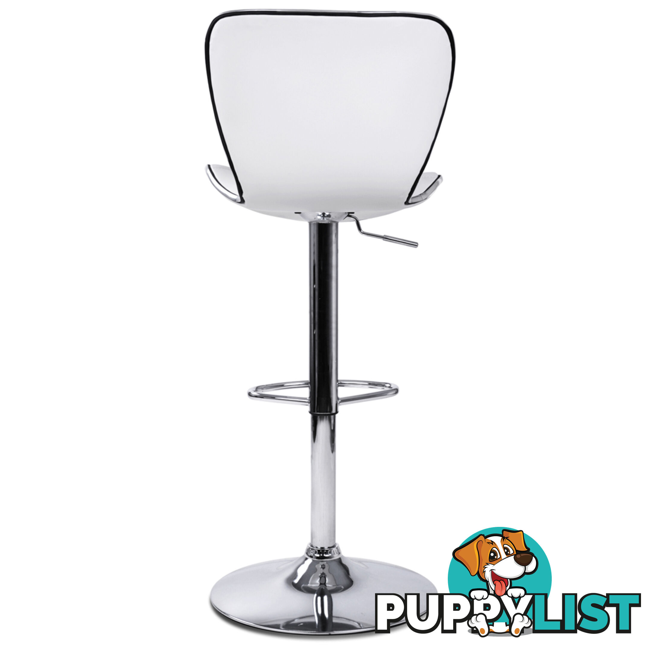 Set of 2 PU Leather Kitchen Bar Stool White