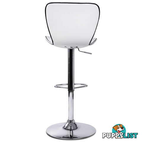 Set of 2 PU Leather Kitchen Bar Stool White