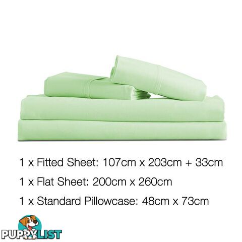 3 Piece Microfibre Sheet Set King Single _ÑÐ Green