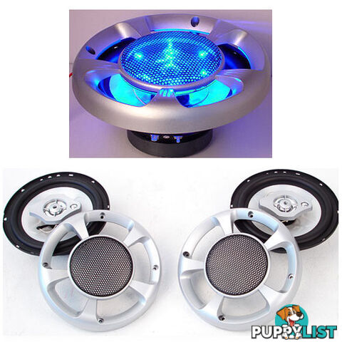 Set of 2 MaxTurbo Car Speakers w/ LED Light 500w