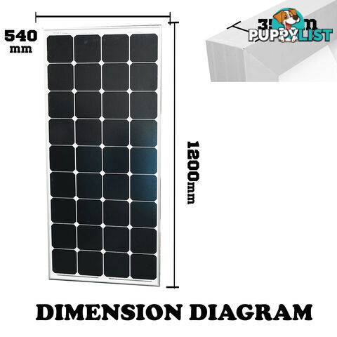 12V 130W Solar Panel Home Generator Camping Power Mono Charging Kit Battery PWM