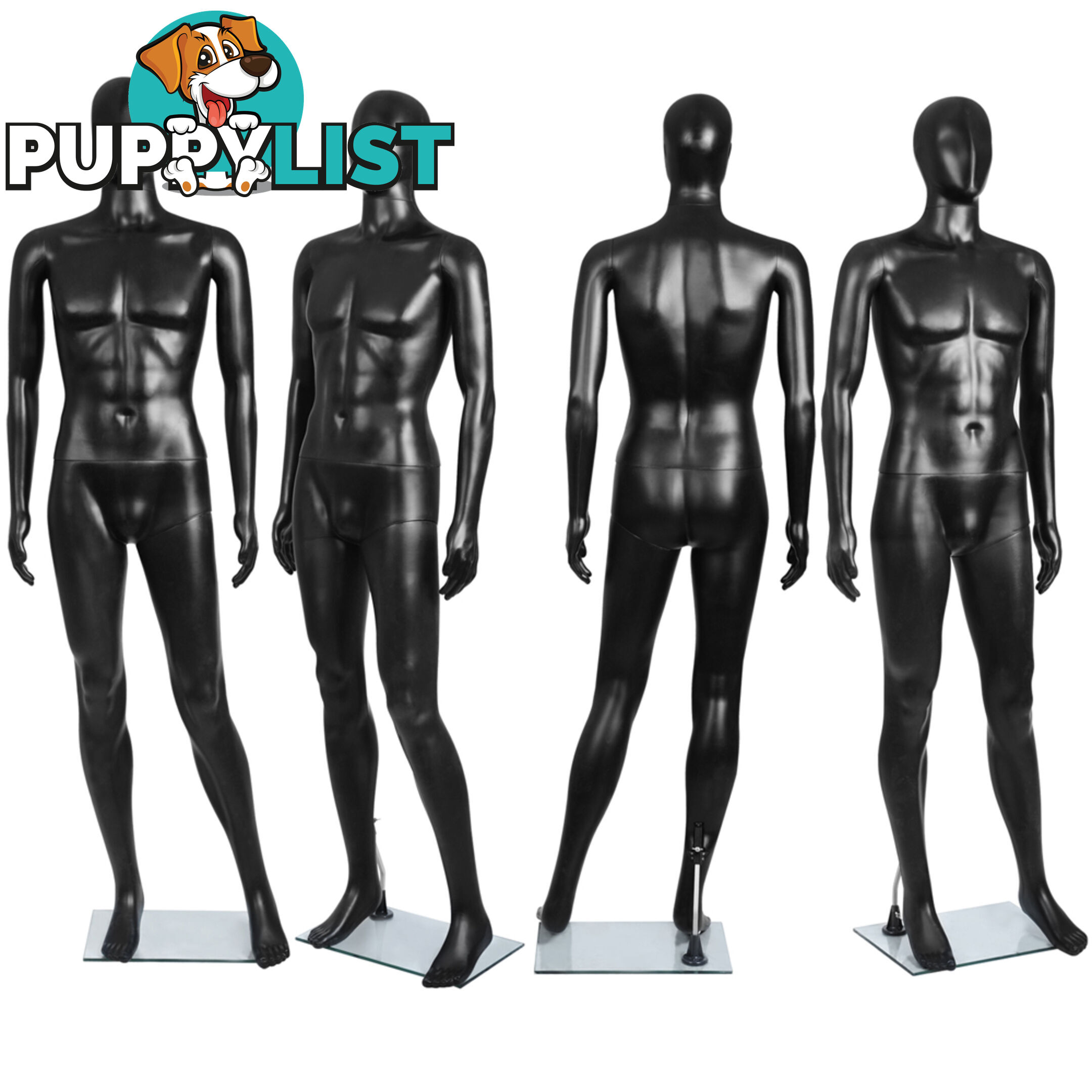 Full Body Male Mannequin Cloth Display Tailor Dressmaker Black 186cm