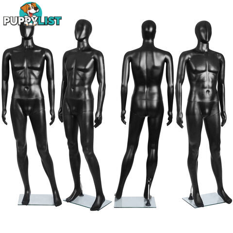 Full Body Male Mannequin Cloth Display Tailor Dressmaker Black 186cm