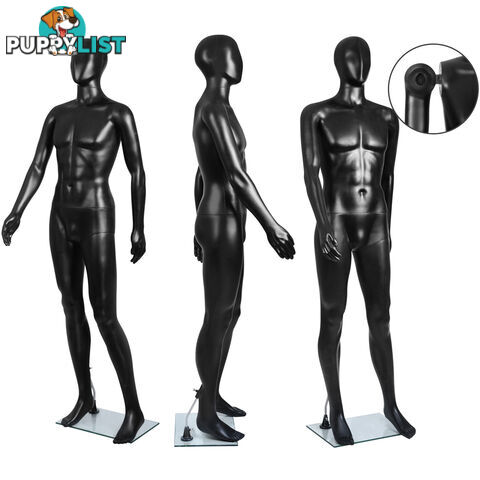 Full Body Male Mannequin Cloth Display Tailor Dressmaker Black 186cm