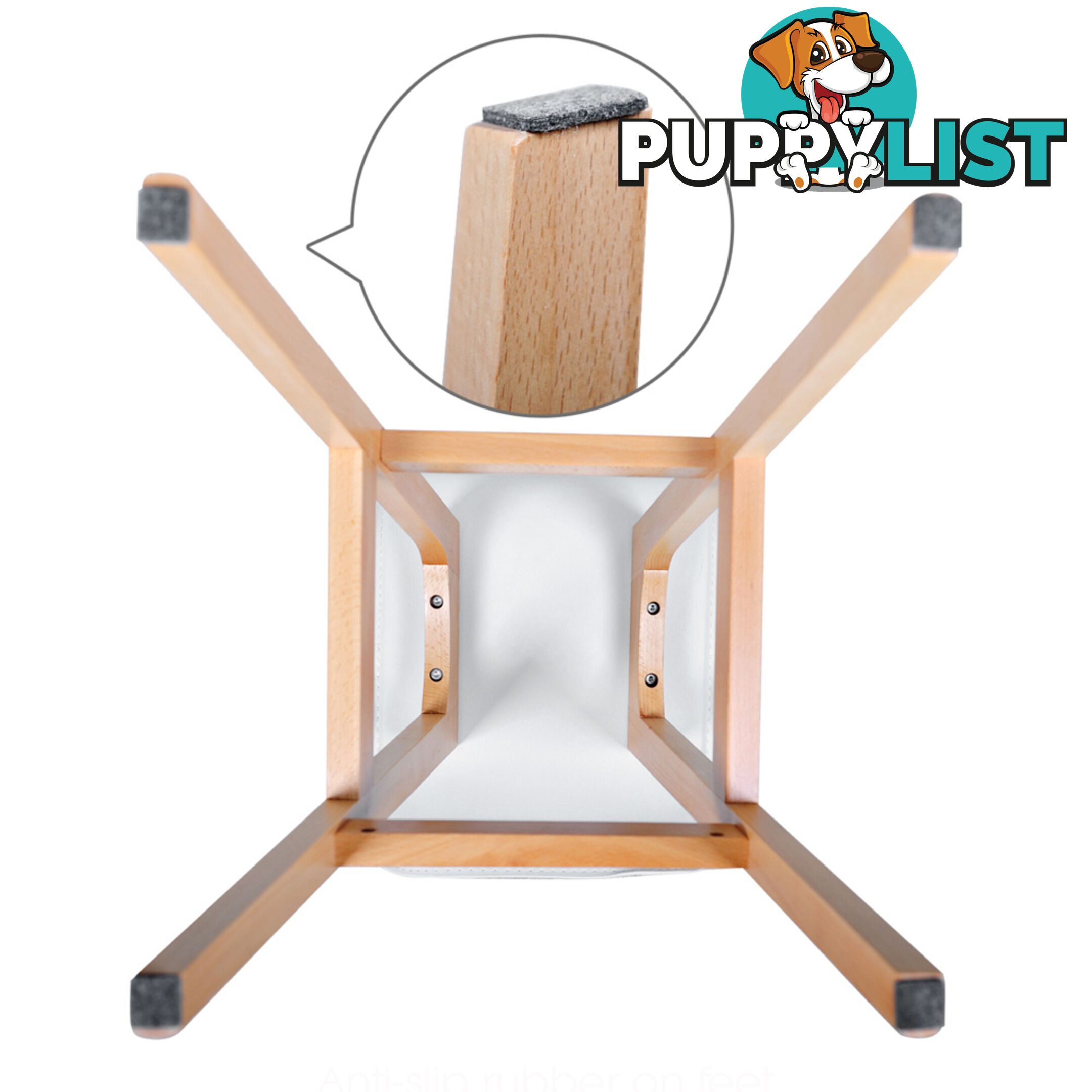 Set of 2 PVC Leather Bar Stool White