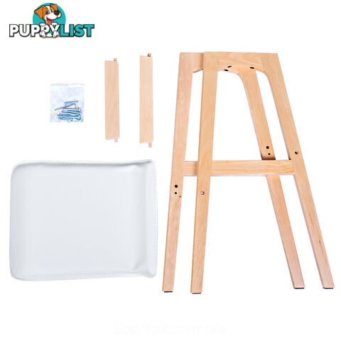 Set of 2 PVC Leather Bar Stool White