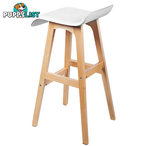 Set of 2 PVC Leather Bar Stool White