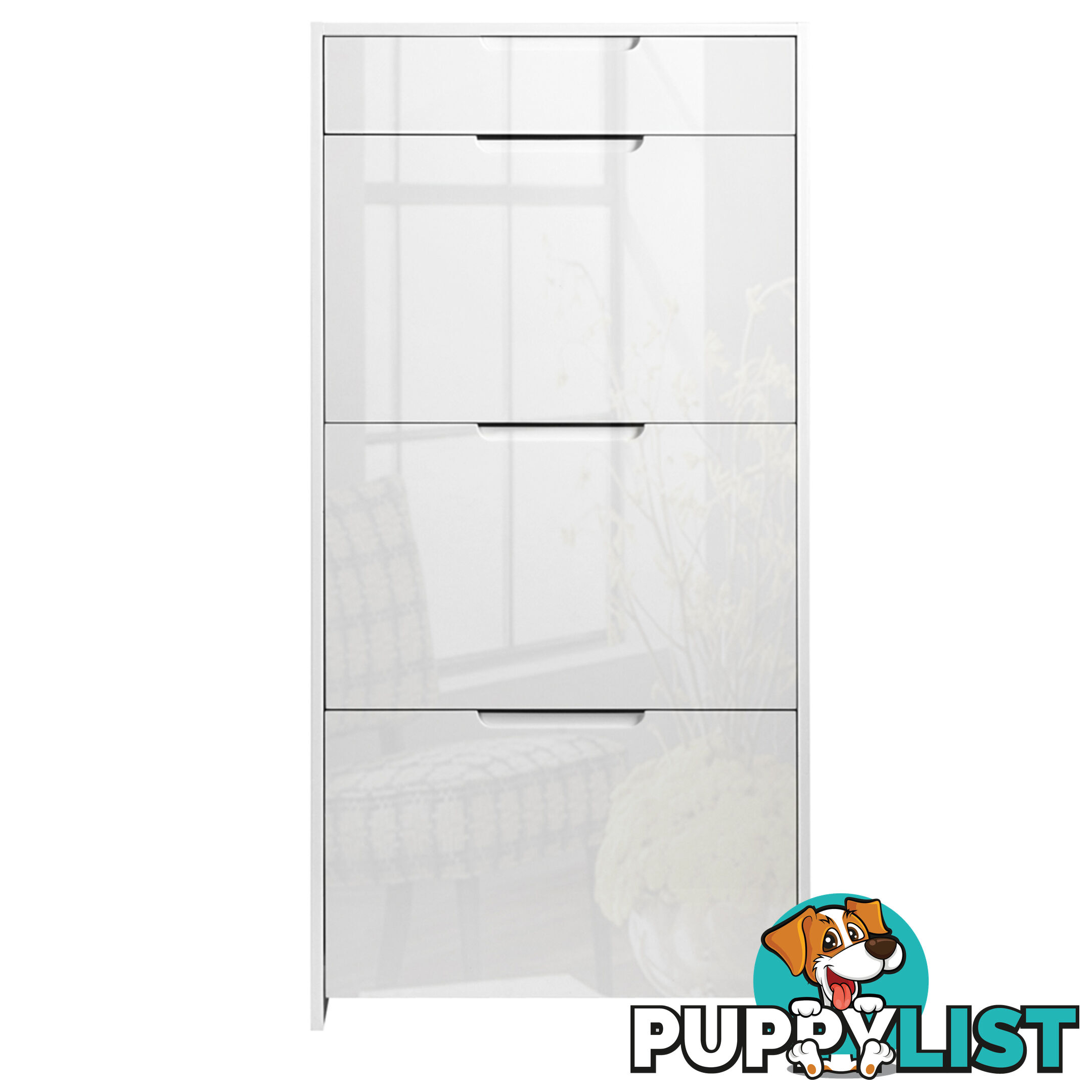 High Gloss Shoe Cabinet Rack White