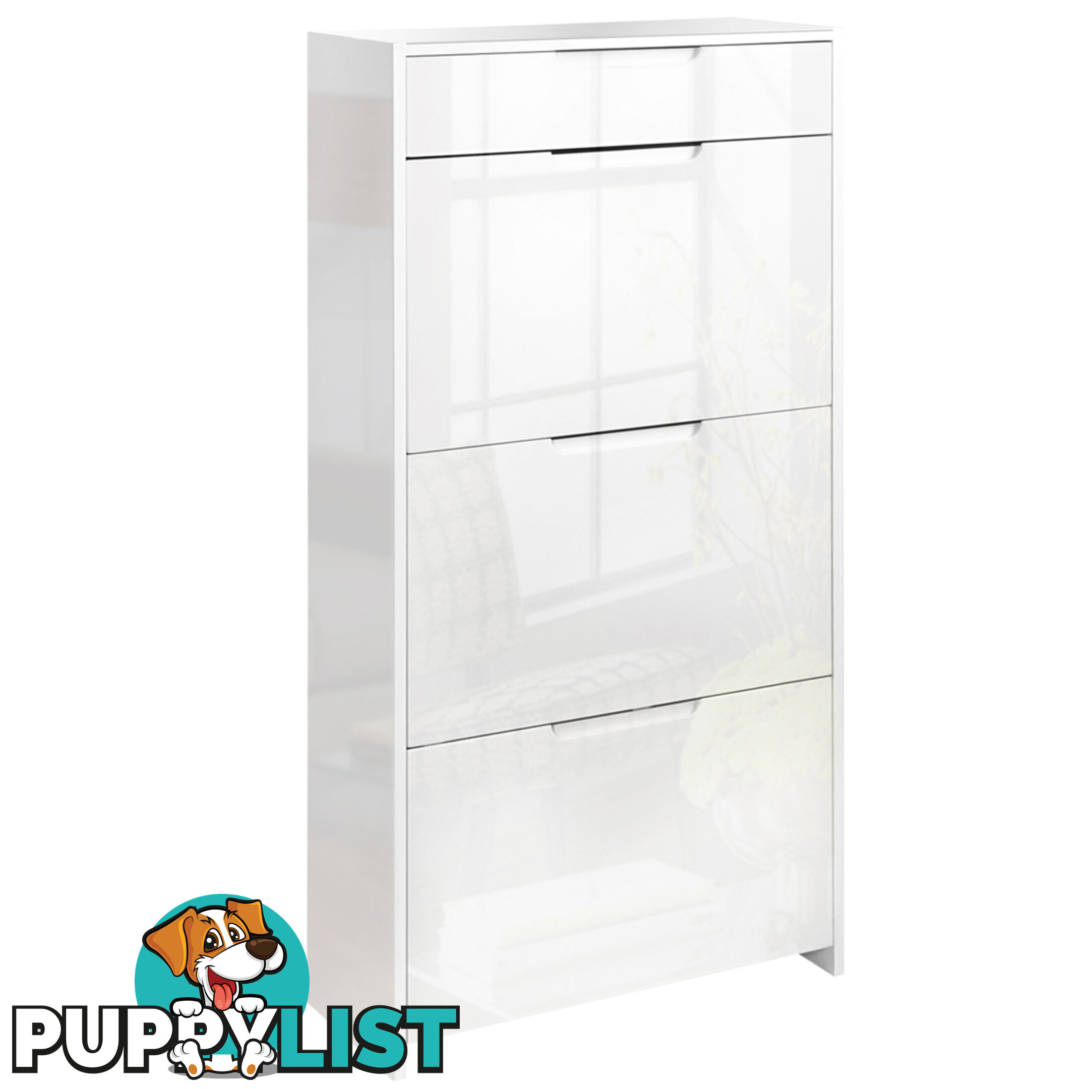 High Gloss Shoe Cabinet Rack White