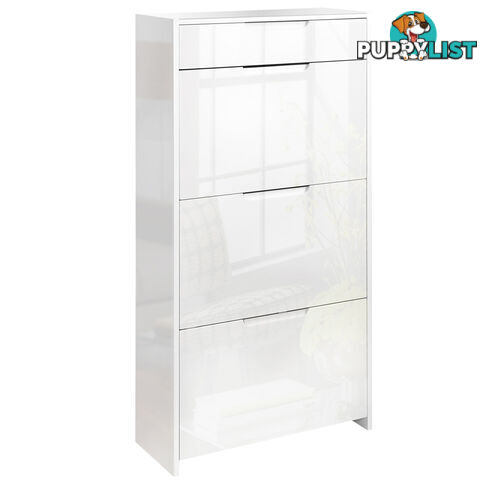 High Gloss Shoe Cabinet Rack White