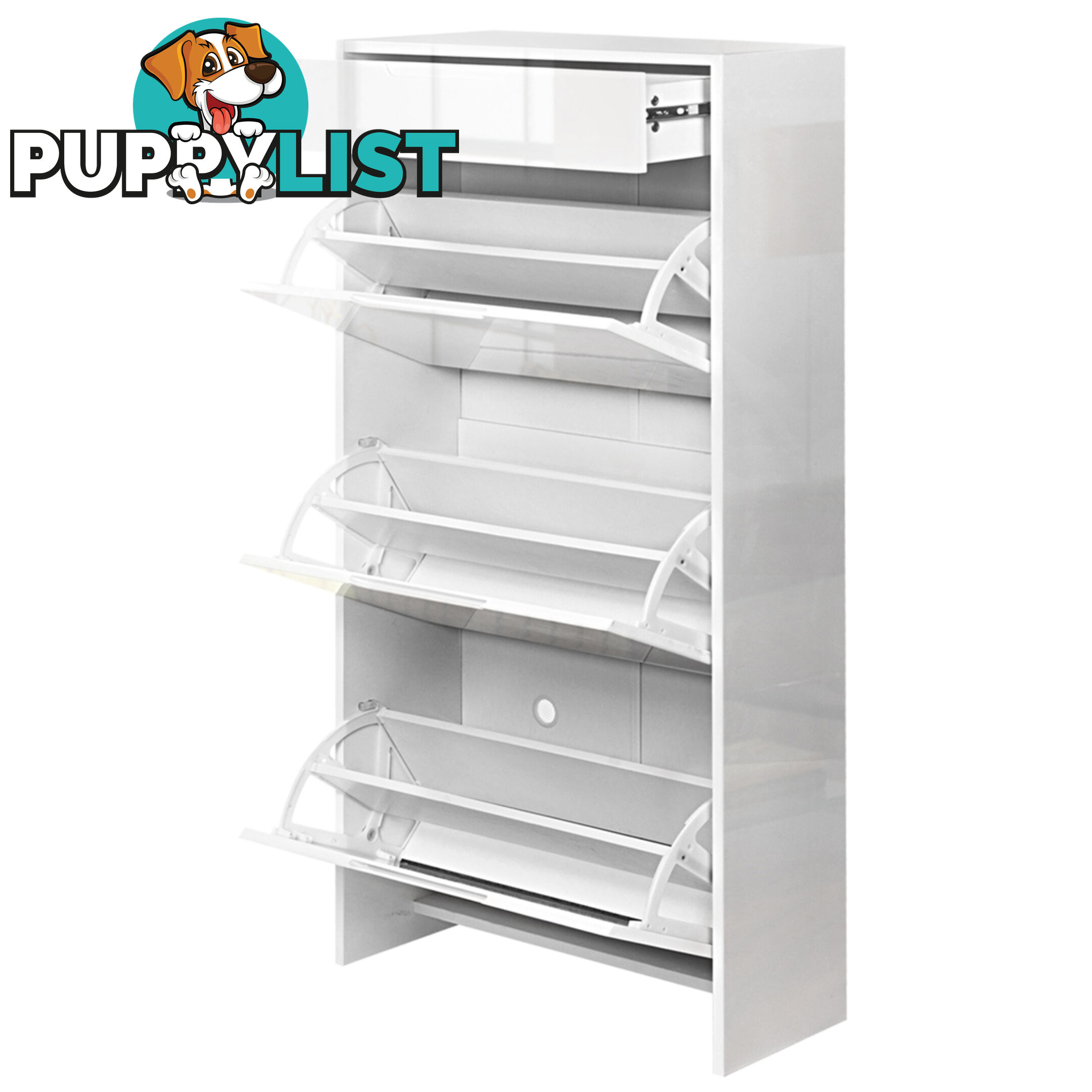 High Gloss Shoe Cabinet Rack White