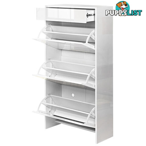 High Gloss Shoe Cabinet Rack White