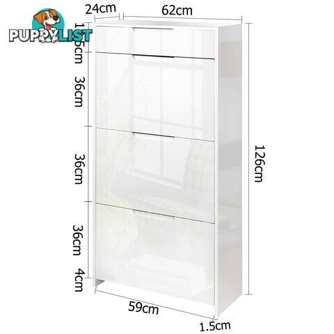 High Gloss Shoe Cabinet Rack White