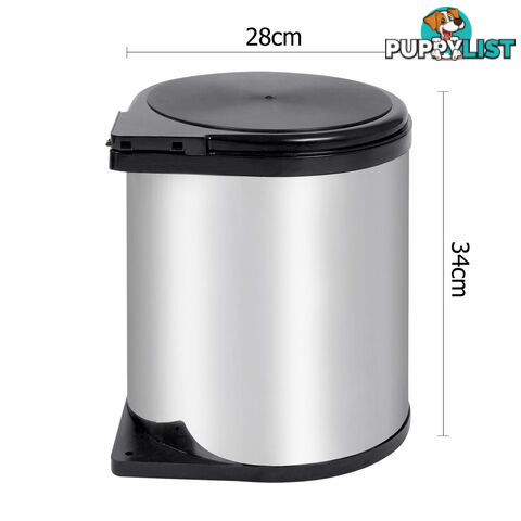 Auto Swing Out Lid Stainless Steel Bin 14L