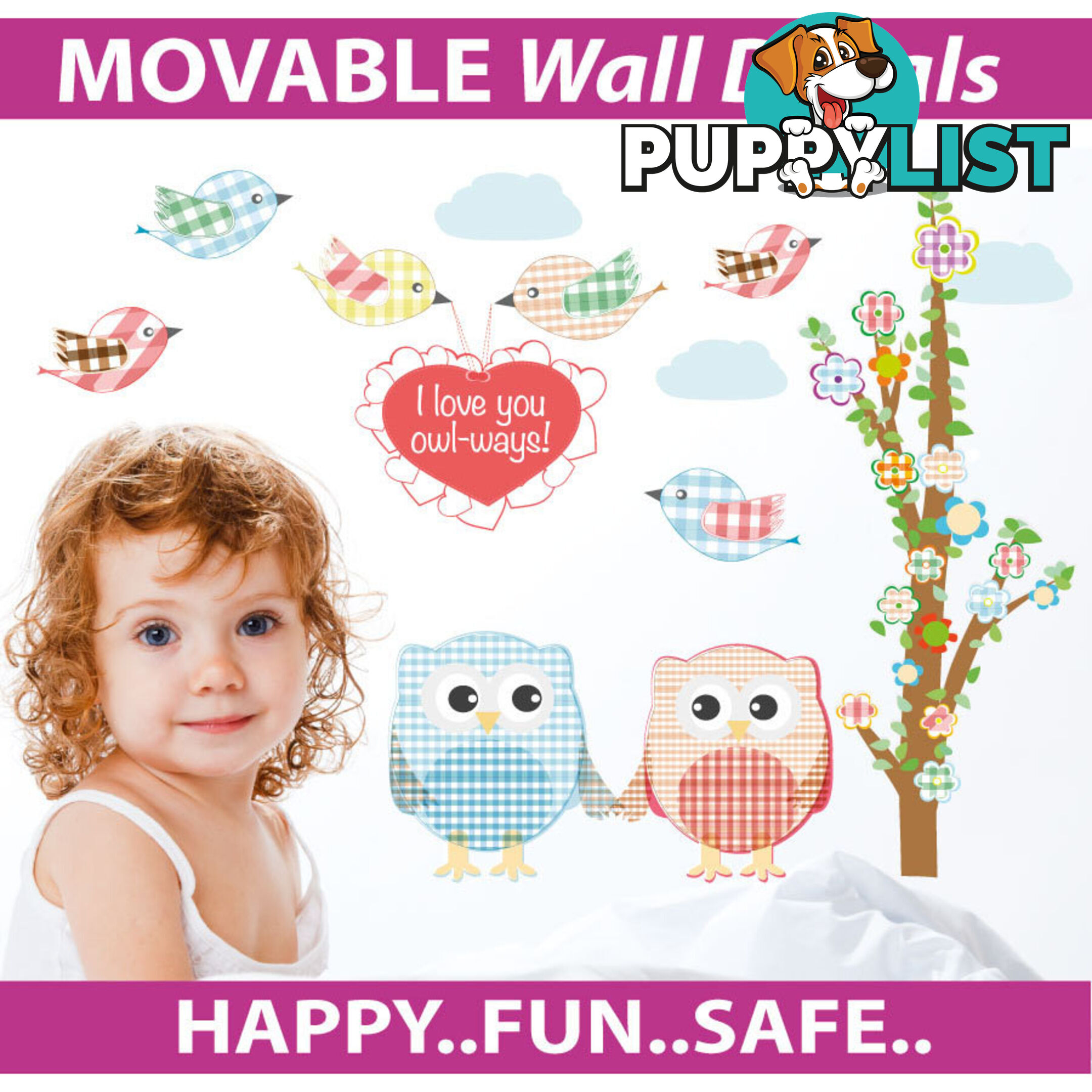 Love Owl-ways Tree Wall Stickers - Totally Movable