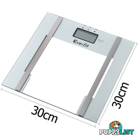 Electronic Digital Body Fat & Hydration Bathroom Glass Scale White