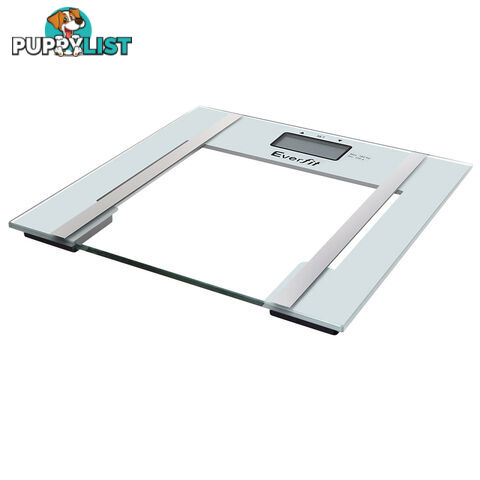 Electronic Digital Body Fat & Hydration Bathroom Glass Scale White