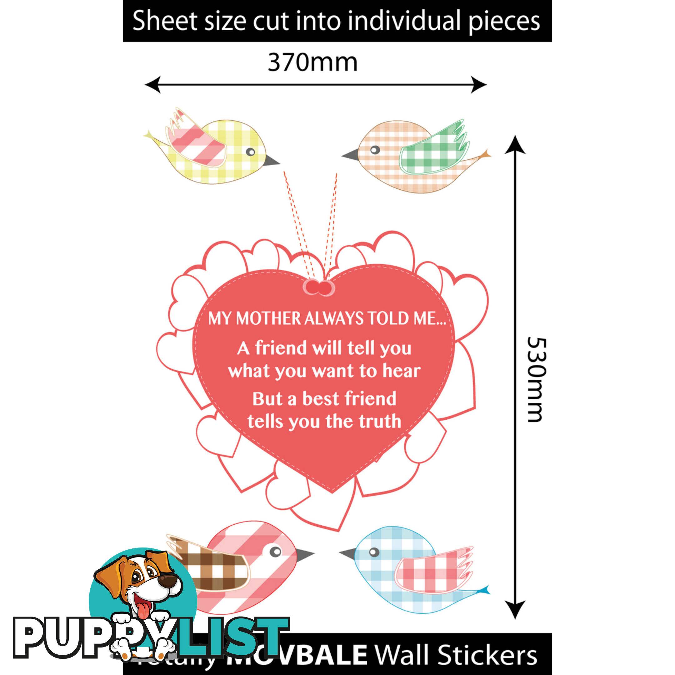 Large Size My Mother Told Me Wall Sticker Quotes - Totally Movable