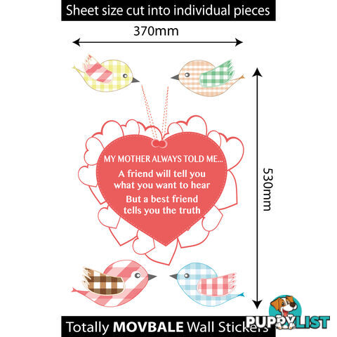 Large Size My Mother Told Me Wall Sticker Quotes - Totally Movable