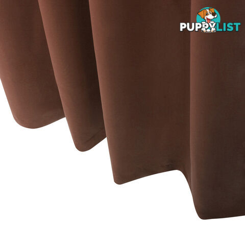 ArtQueen 3 Pass Eyelet Blockout Curtain Brown 300cm