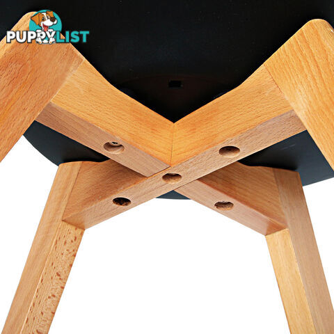Set of 2 Dining Chair PU Leather Seat Black