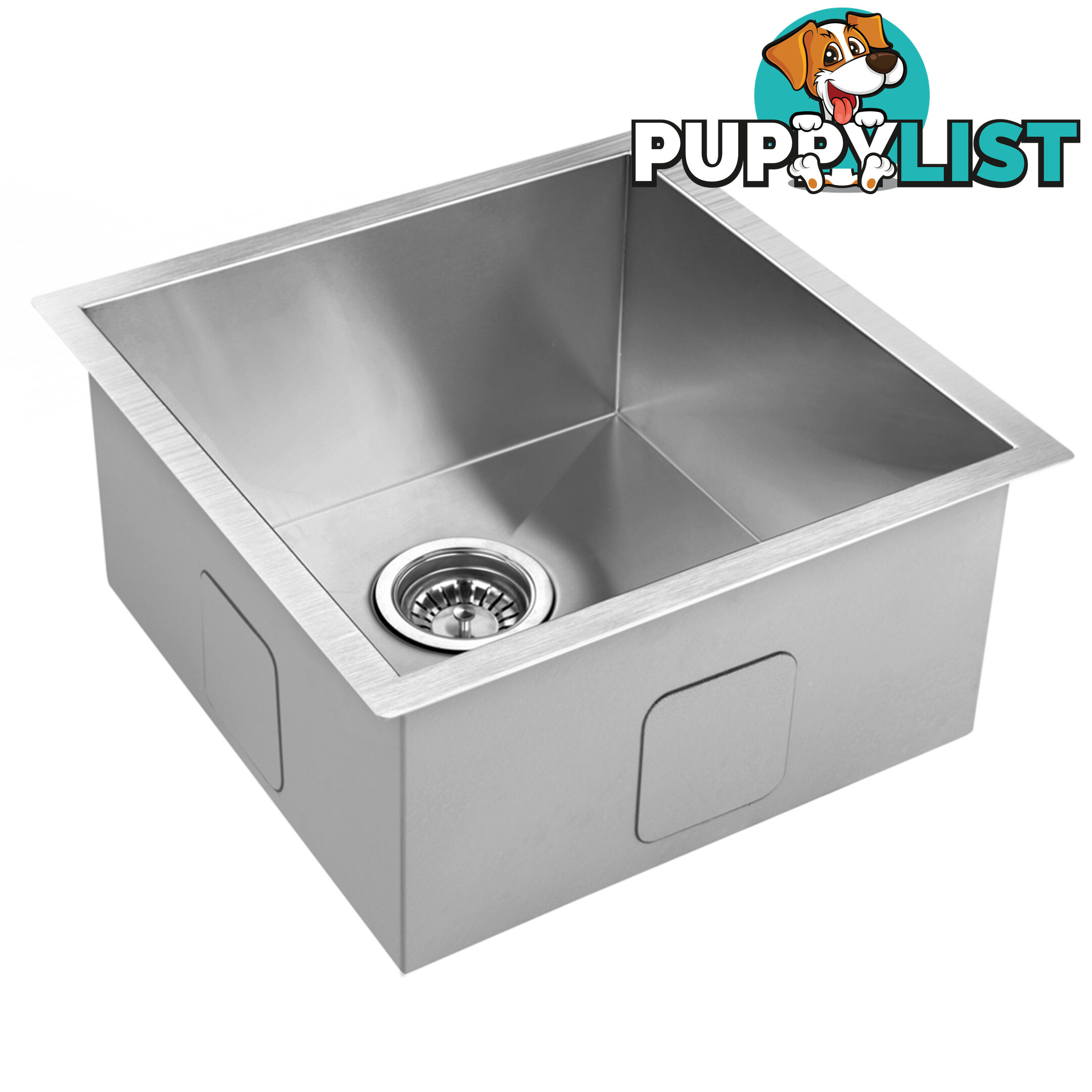 Stainless Steel Kitchen/Laundry Sink w/ Strainer Waste 510 x 450 mm