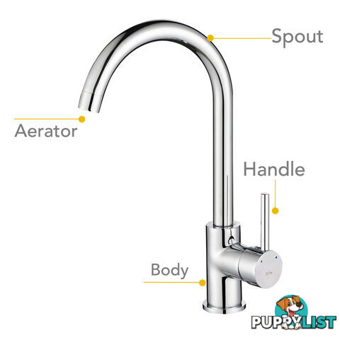 Kitchen Laundry Faucet Basin Sink Mixer Tap Swivel Gooseneck Spout Swivel