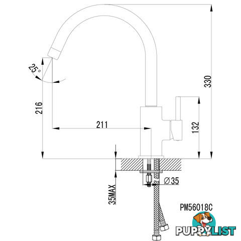 Kitchen Laundry Faucet Basin Sink Mixer Tap Swivel Gooseneck Spout Swivel