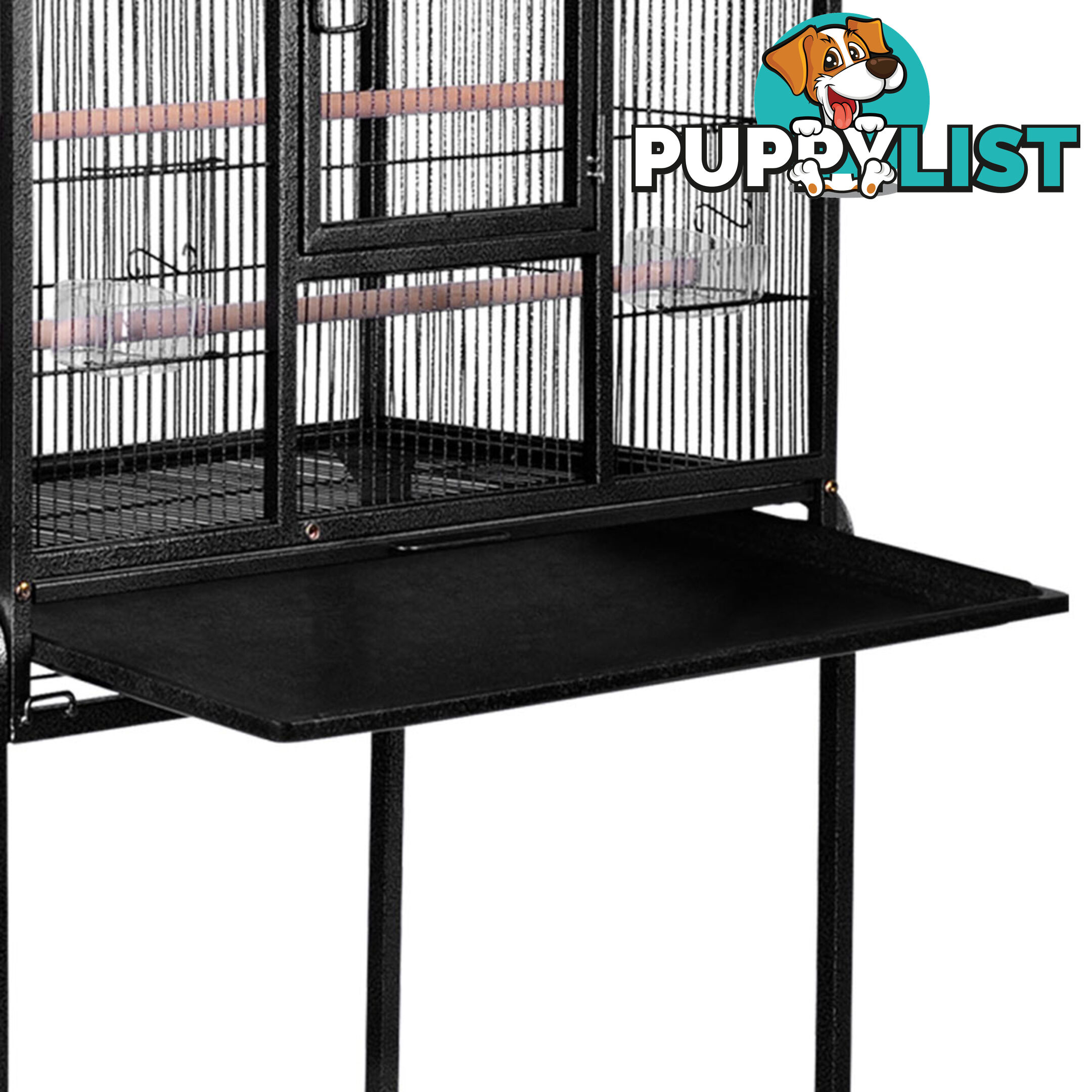 Pet Parrot Aviary Bird Cage w/ Wheels Stand 160cm Black