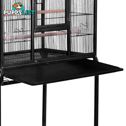 Pet Parrot Aviary Bird Cage w/ Wheels Stand 160cm Black