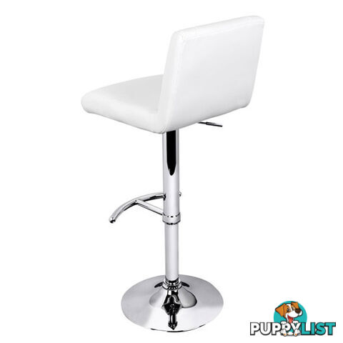 Set of 2 PU Leather Kitchen Bar Stool White