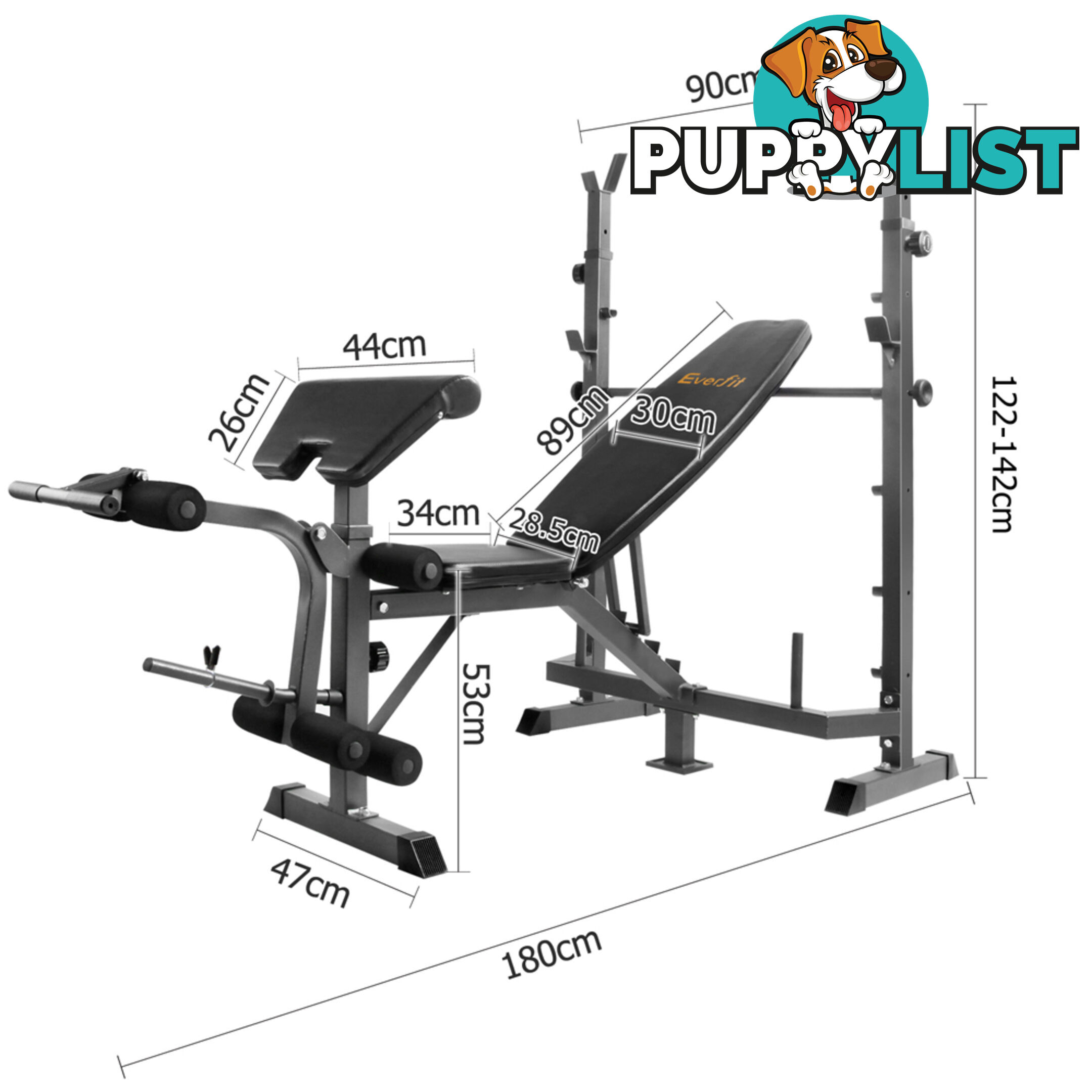 Multi-functional Fitness Bench Black