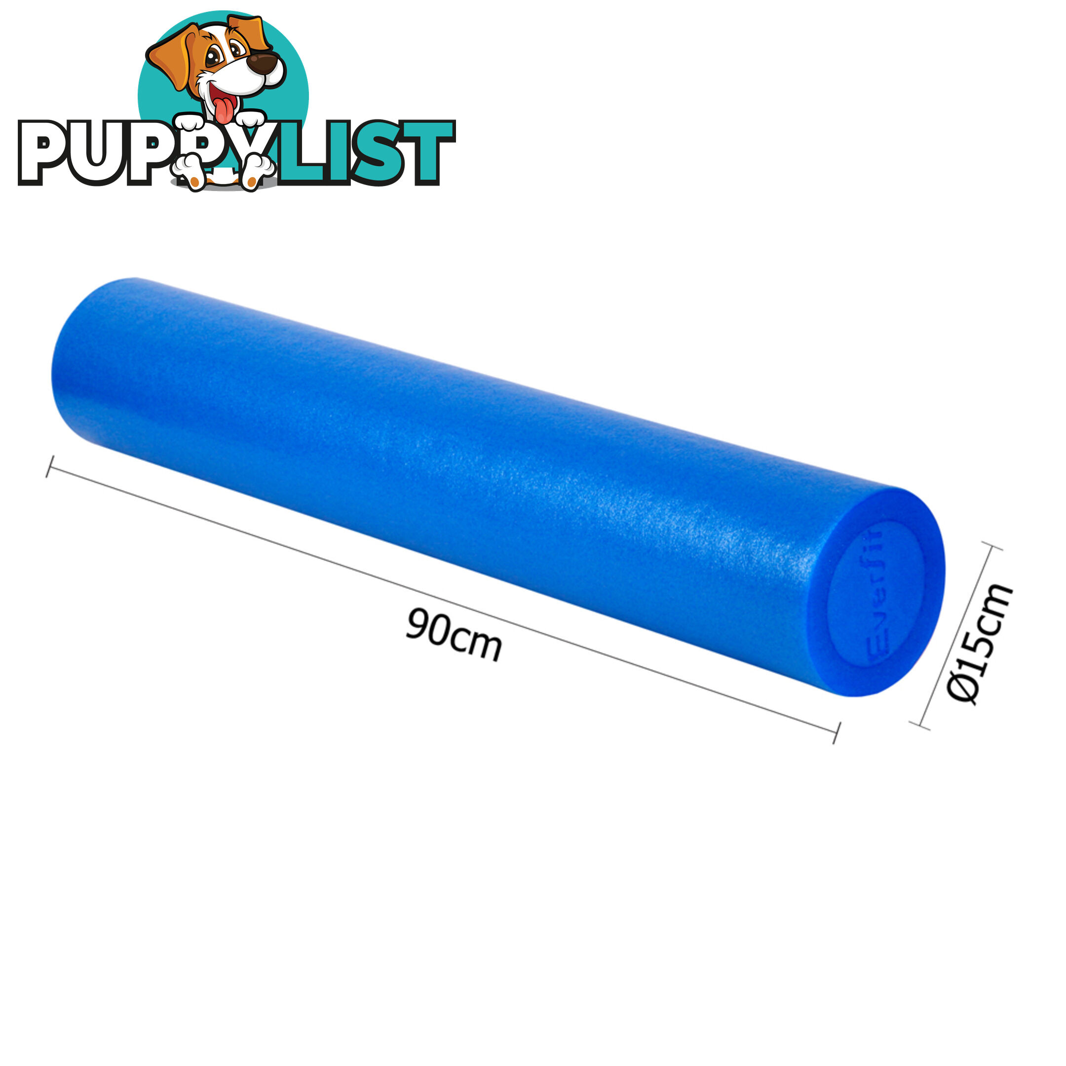 Yoga Gym Pilates EPE Stick Foam Roller Blue 90 x 15cm