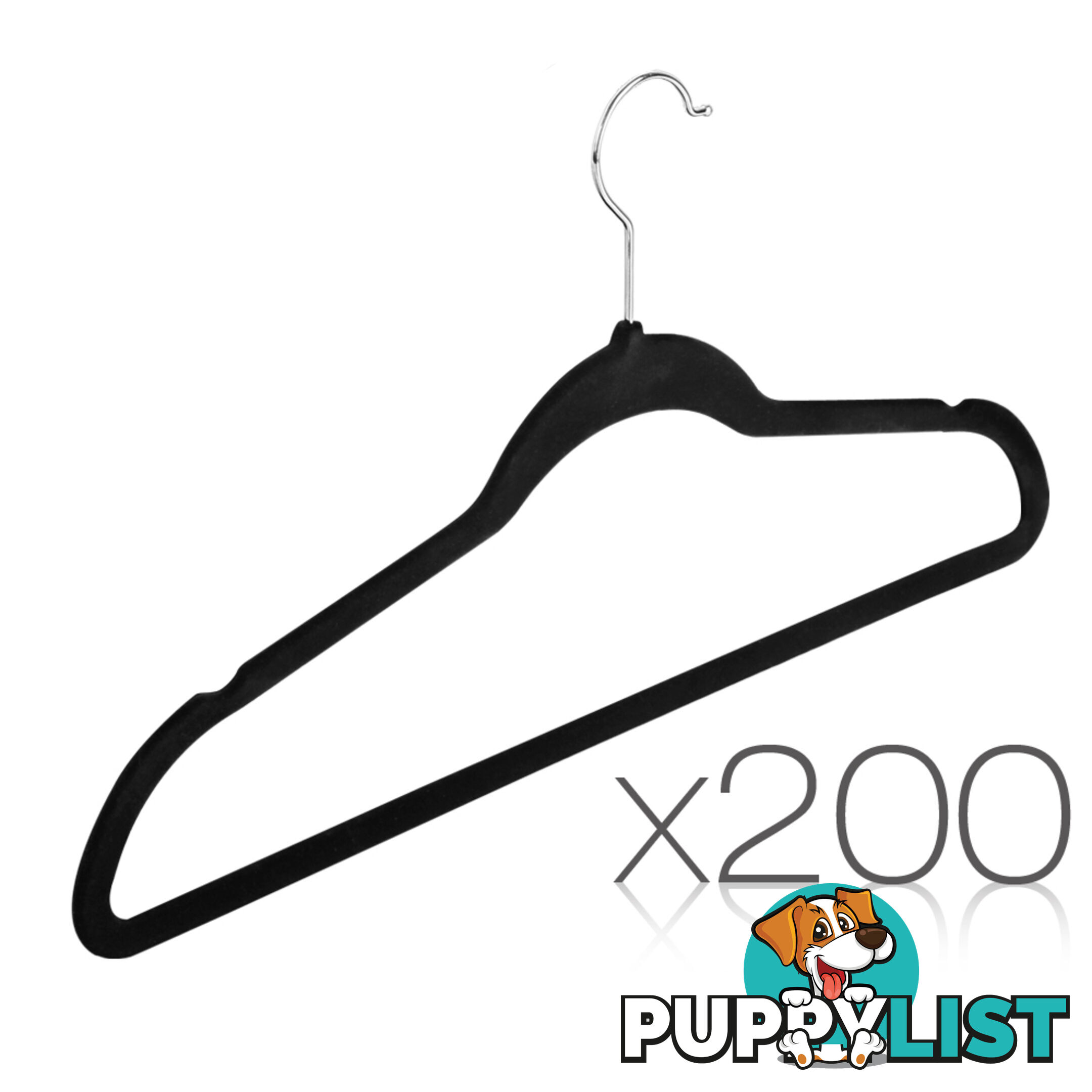 Set of 200 Velvet Coat Hangers