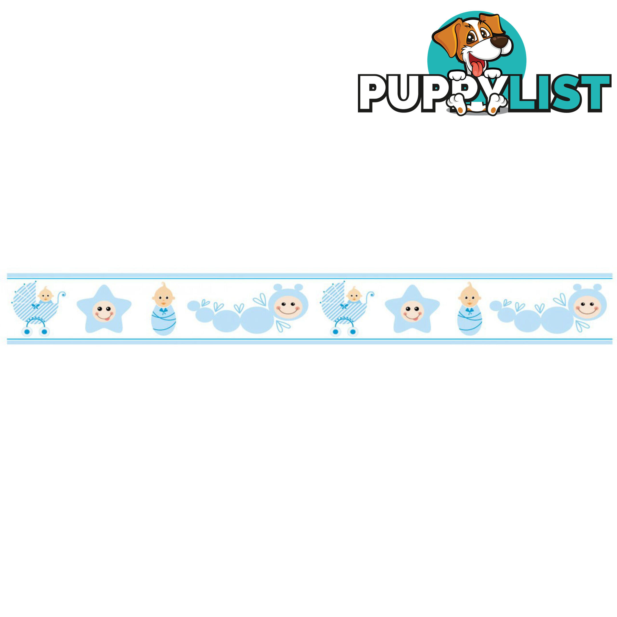 Blue Baby Caterpillar Wall Border Stickers - Totally Movable