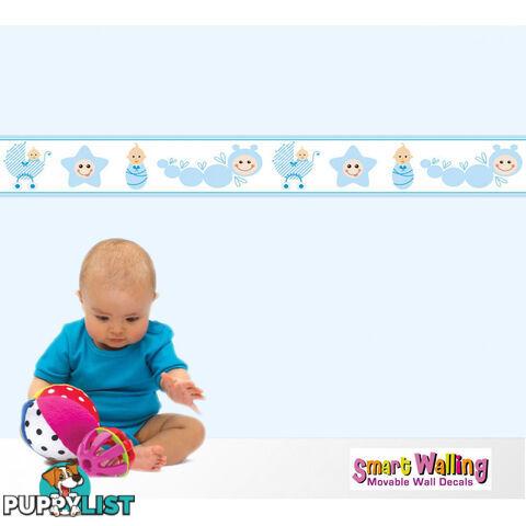 Blue Baby Caterpillar Wall Border Stickers - Totally Movable