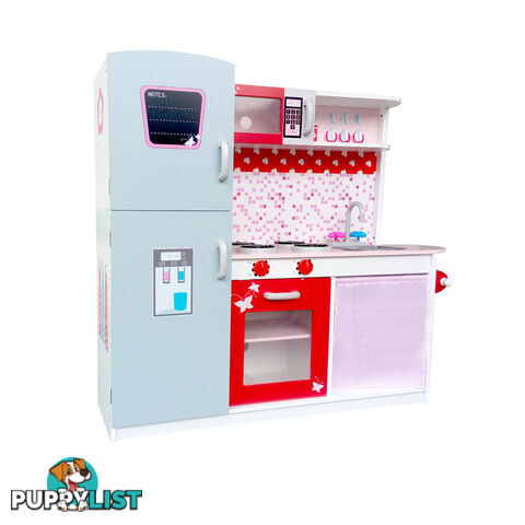 Children Wooden Kitchen Play Set w/ Fridge Pink