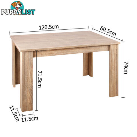 Rectangular 4 Seater Dining Table Natural Wood