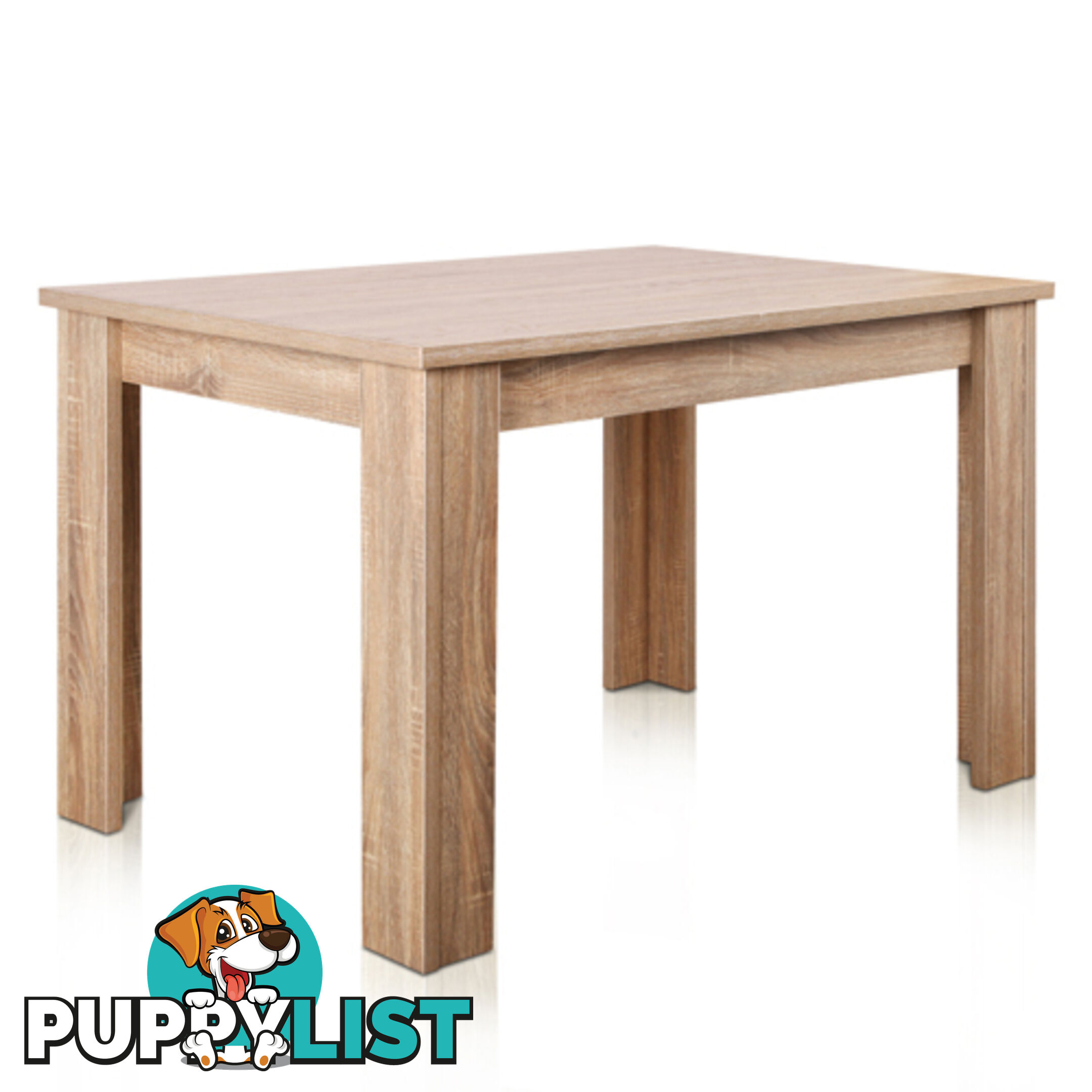 Rectangular 4 Seater Dining Table Natural Wood