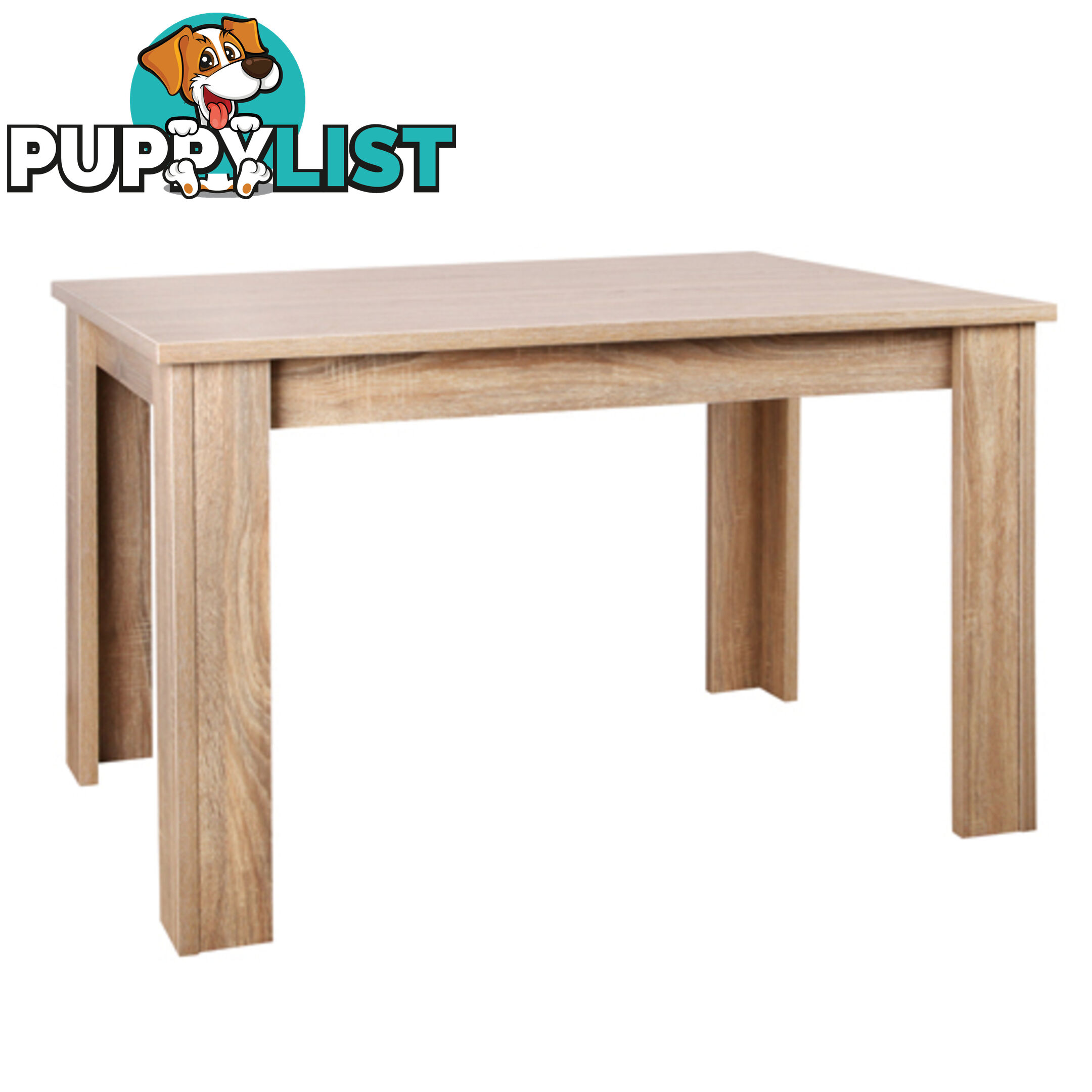 Rectangular 4 Seater Dining Table Natural Wood