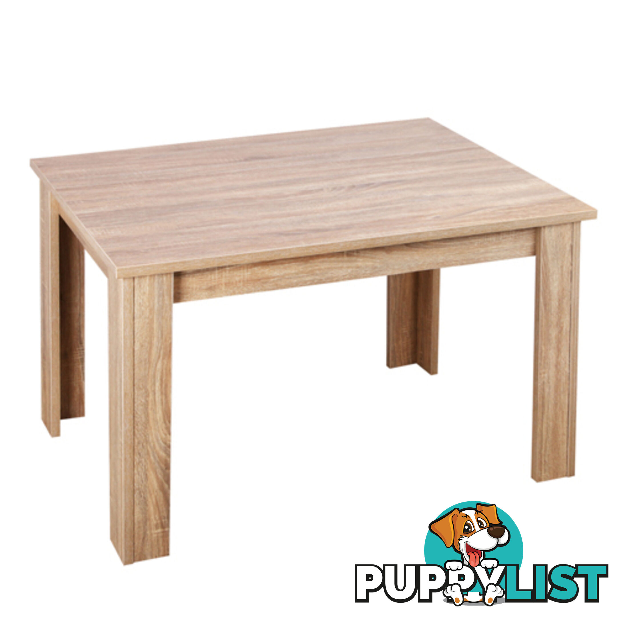 Rectangular 4 Seater Dining Table Natural Wood